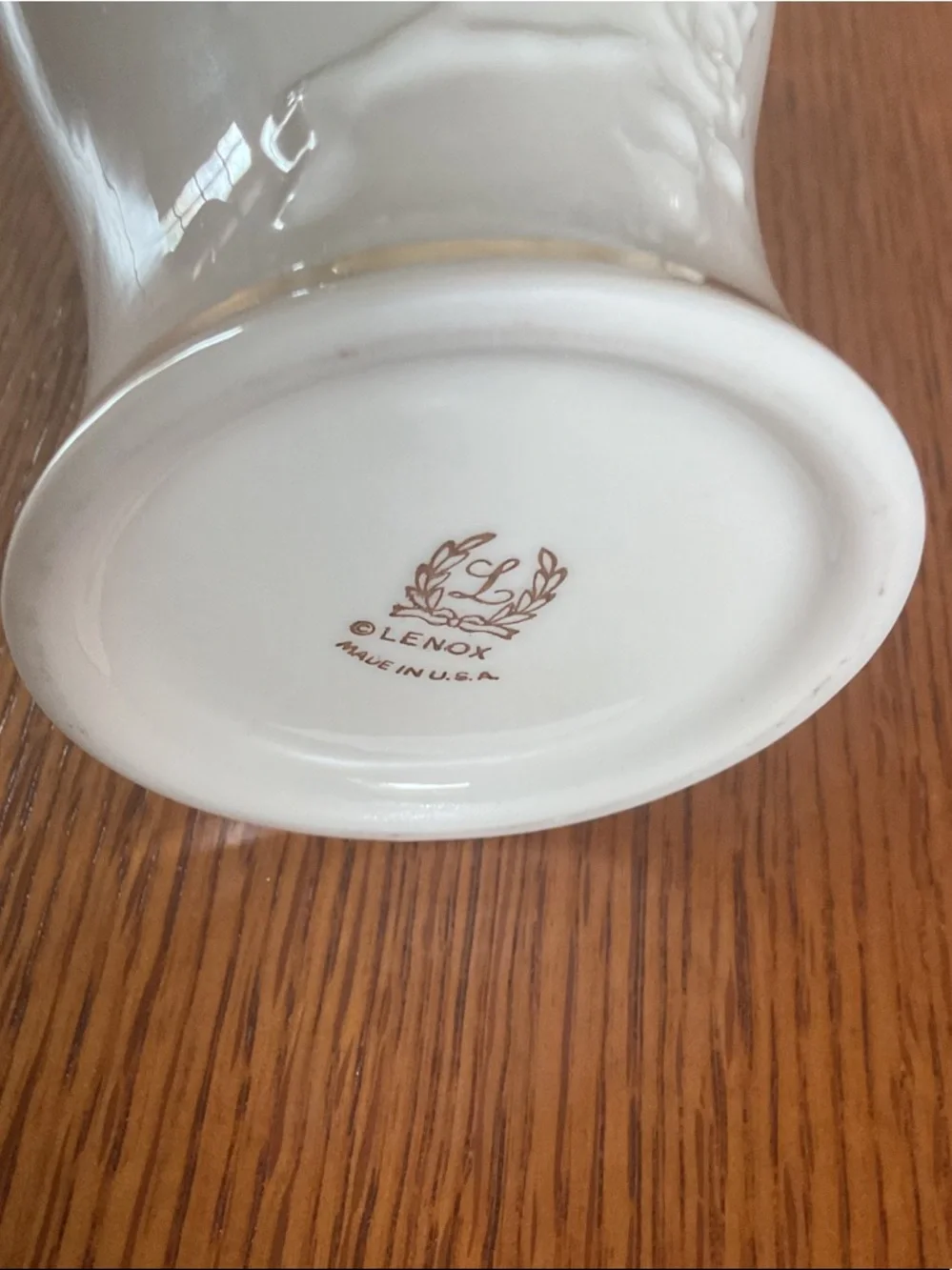 Lenox ivory vase withe gold trim.